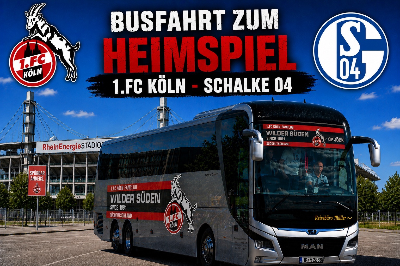 Bus Mannheim nach Köln-Schalke 7.Spieltag Saison 26/27