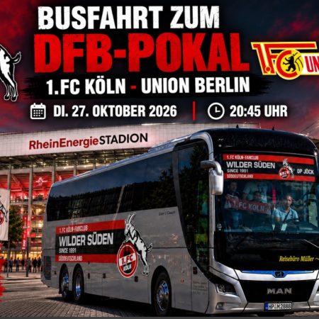 Bus Mannheim nach Köln - Union Berlin - DFB Pokal 2. Runde